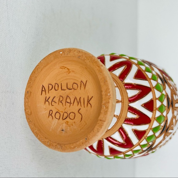 Vintage signed Apollon Keramik Rodas clay vase - Picture 5 of 5